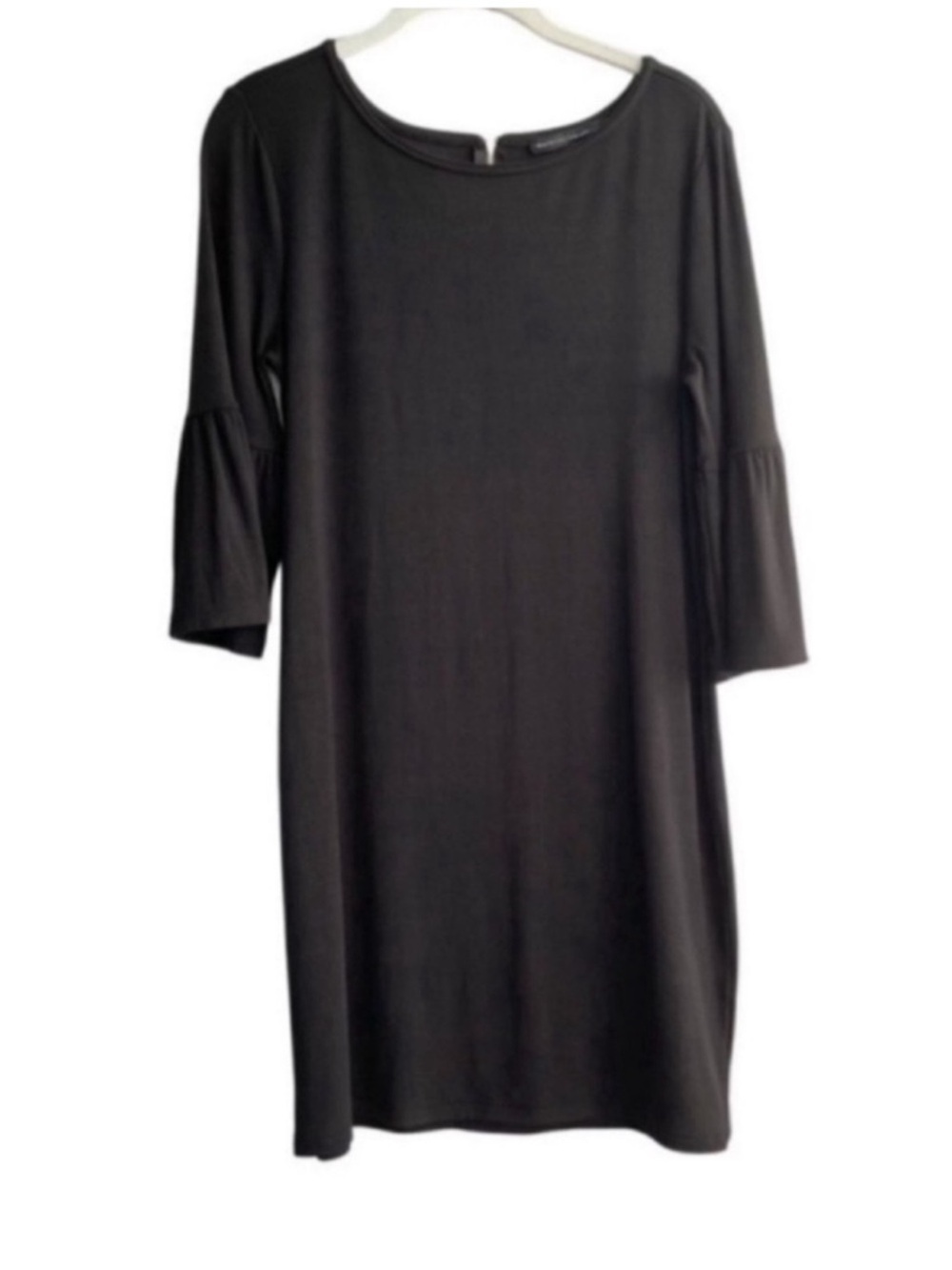 WHBM Bell Sleeve Dress Jersey Knit Sheath Black Size M